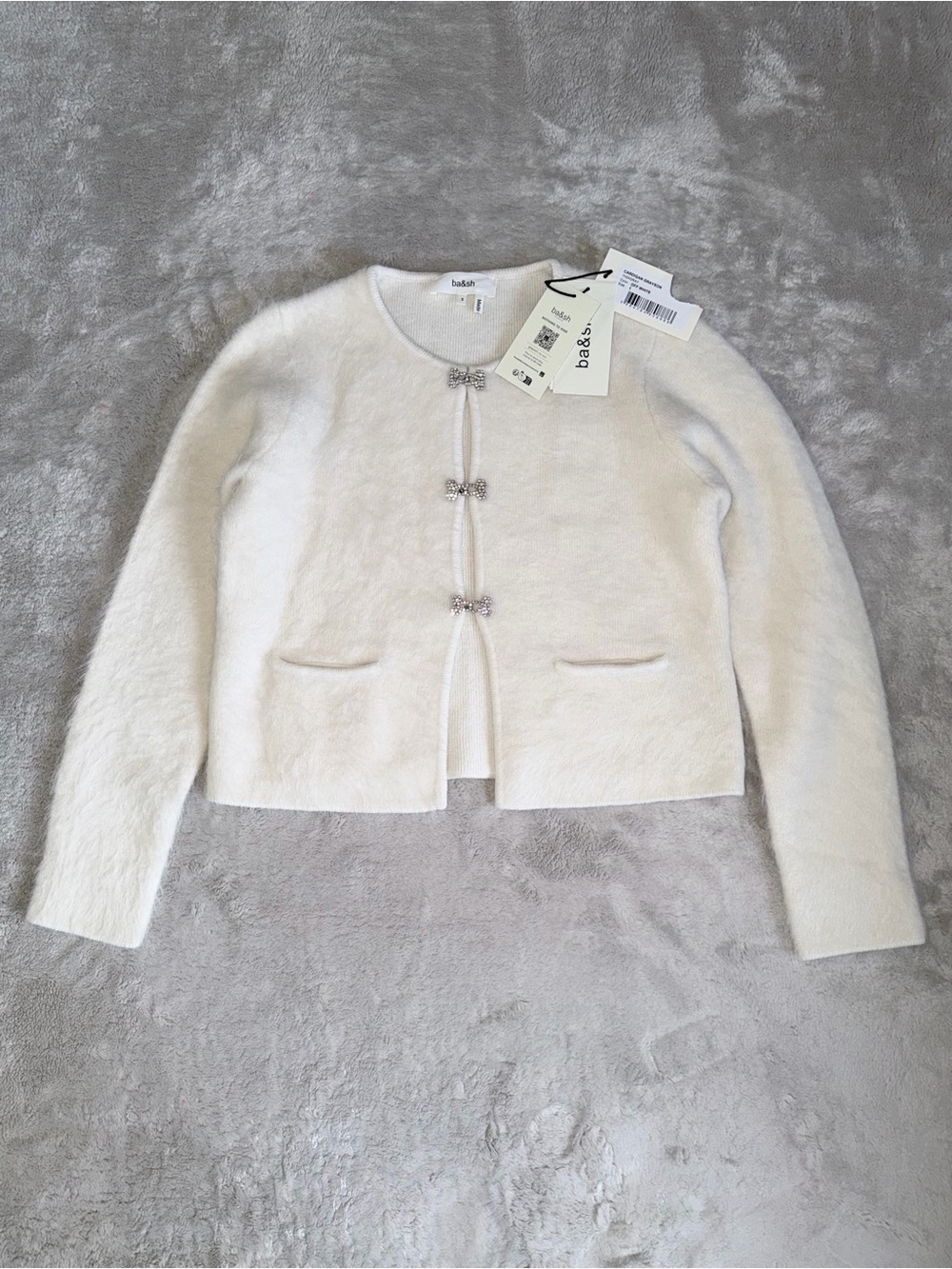 NWT BA&SH Grayson Cardigan Alpaca Blend In Off White Women’s Small